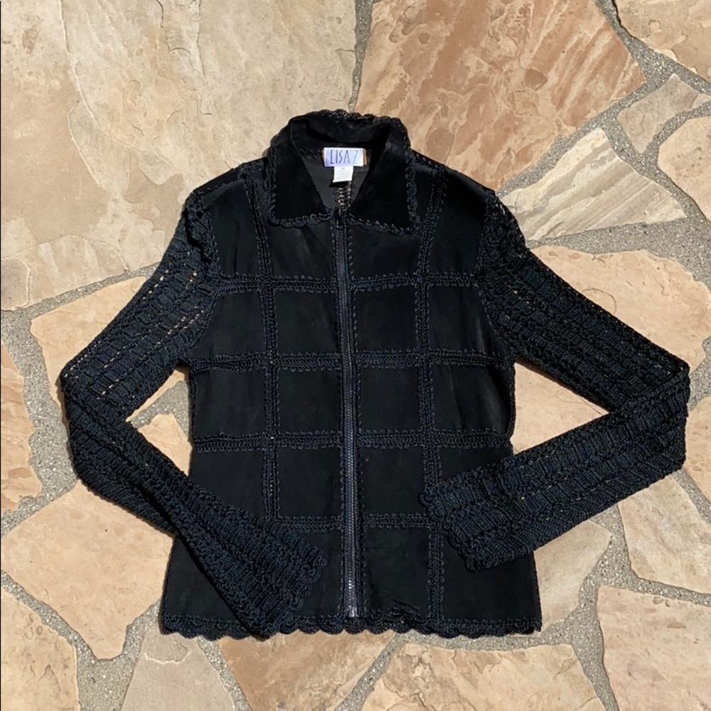 Lisa Z Black mesh LEATHER jacket